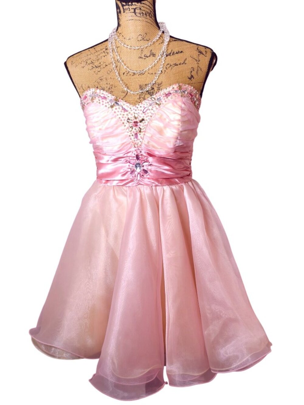 Speechless Juniors 9 Strapless Dress Pink Prom Homecoming Party Yellow Embellish